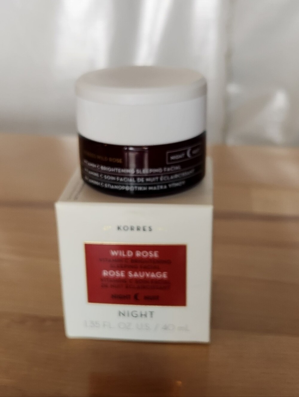 KORRES Wild Rose Vitamin C Night Brightening Facial 1.35 oz NEW Skincare